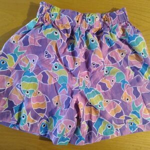 Vintage Multicolor Fish Print Women's Shorts